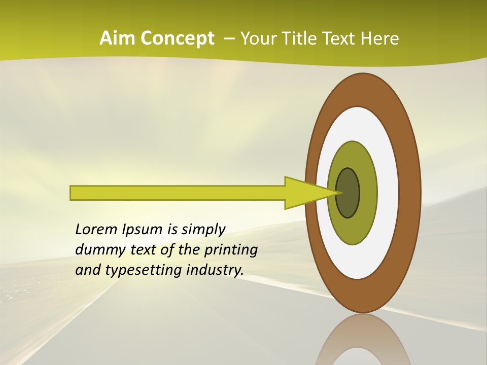 A Road With A Green And Yellow Background PowerPoint Template