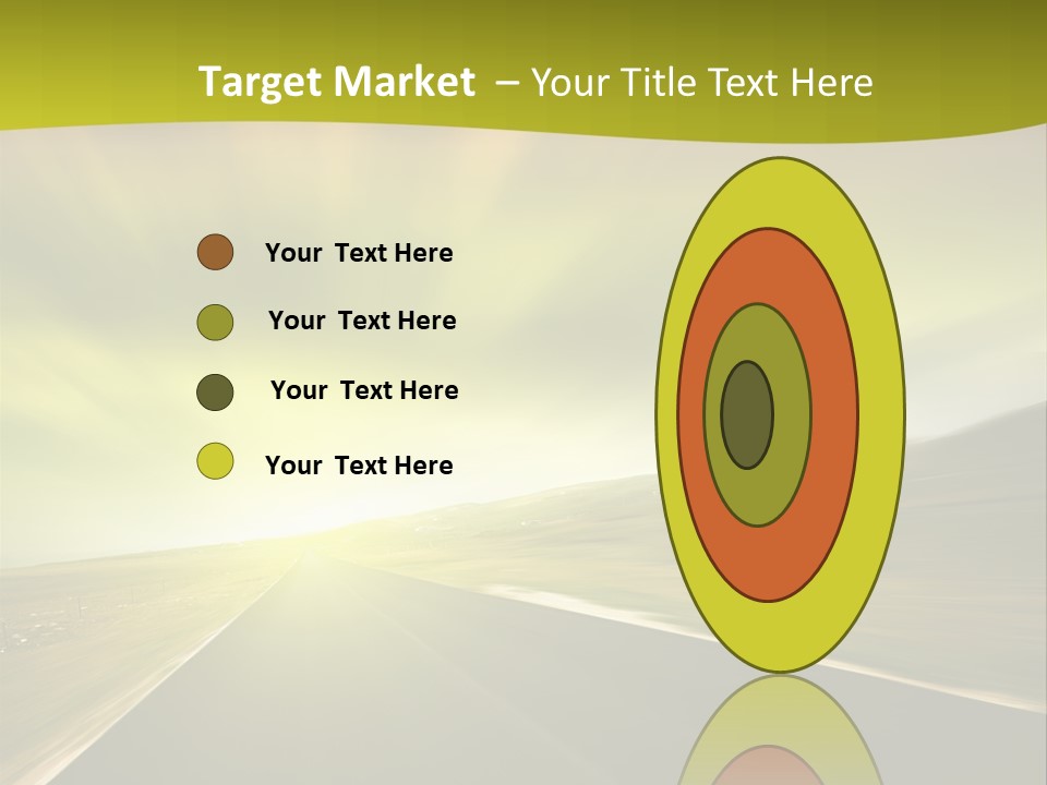 A Road With A Green And Yellow Background PowerPoint Template