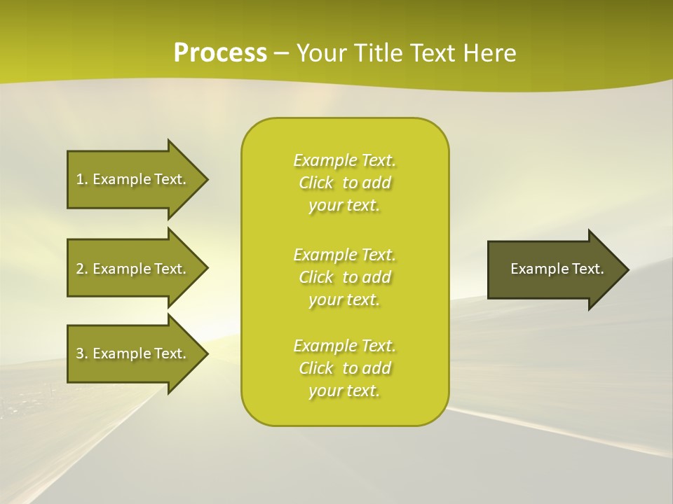 A Road With A Green And Yellow Background PowerPoint Template