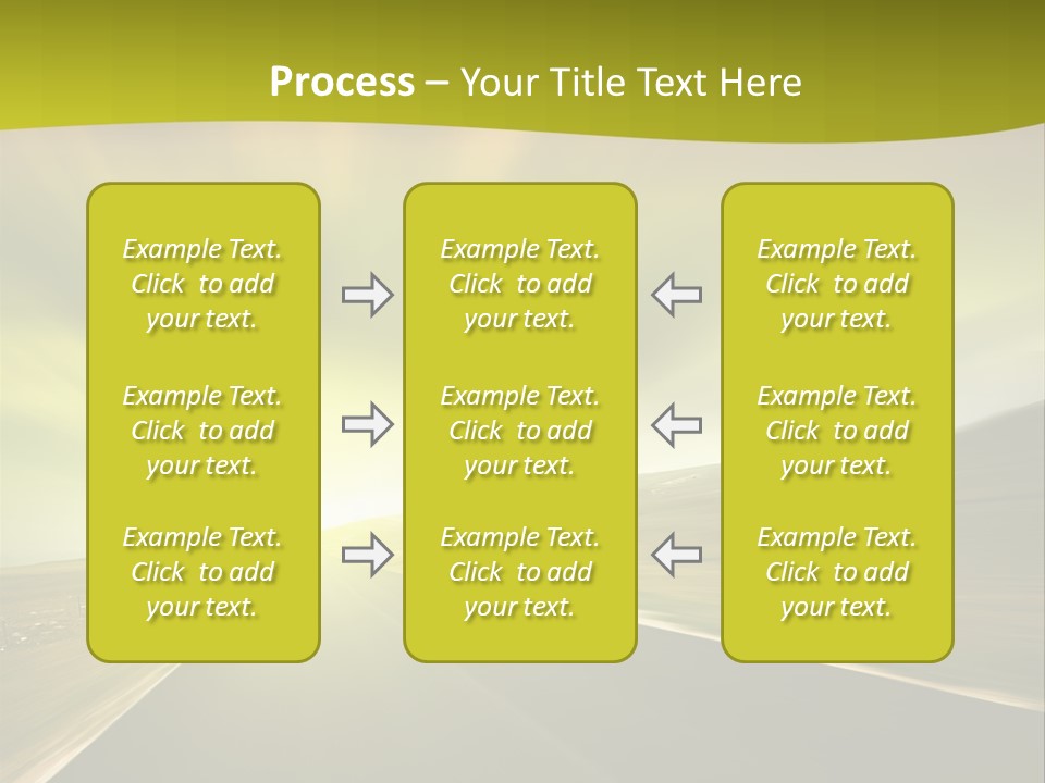 A Road With A Green And Yellow Background PowerPoint Template