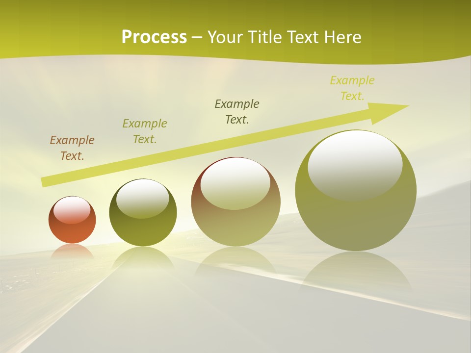 A Road With A Green And Yellow Background PowerPoint Template