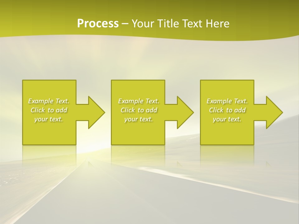 A Road With A Green And Yellow Background PowerPoint Template