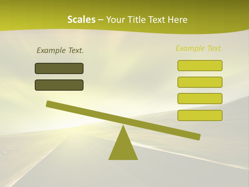 A Road With A Green And Yellow Background PowerPoint Template