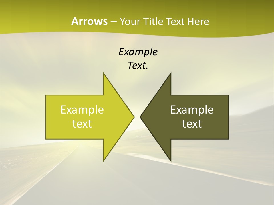 A Road With A Green And Yellow Background PowerPoint Template
