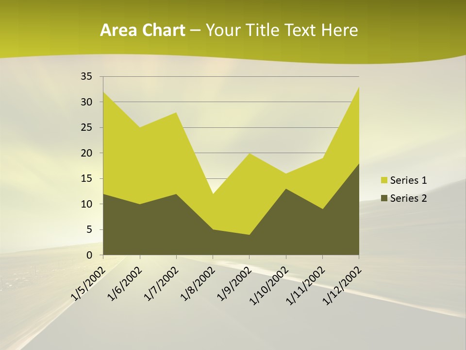 A Road With A Green And Yellow Background PowerPoint Template