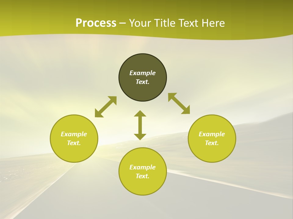 A Road With A Green And Yellow Background PowerPoint Template