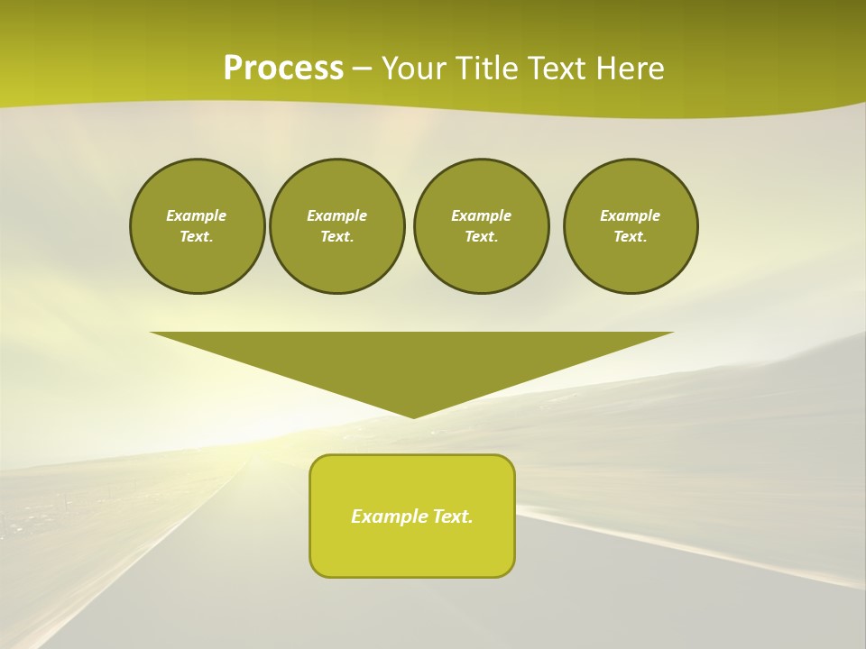 A Road With A Green And Yellow Background PowerPoint Template