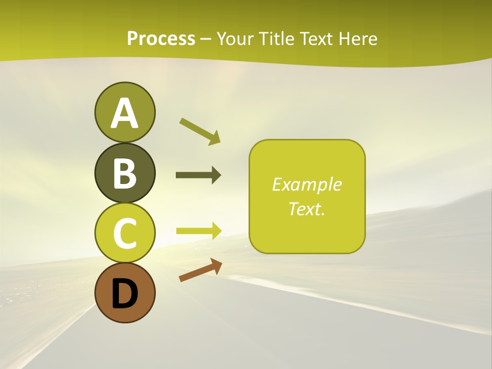 A Road With A Green And Yellow Background PowerPoint Template