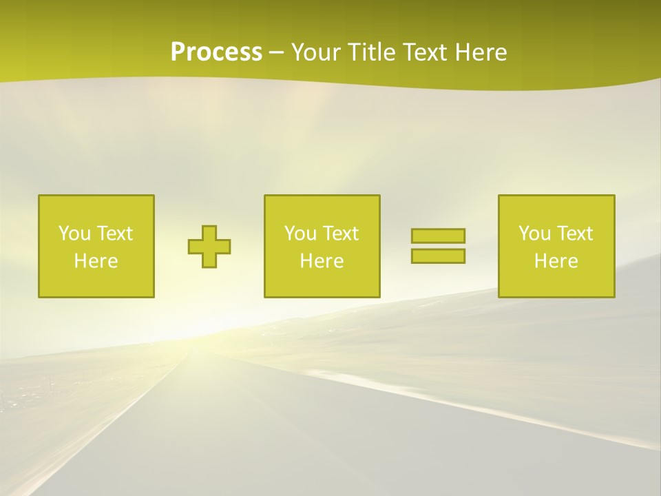 A Road With A Green And Yellow Background PowerPoint Template