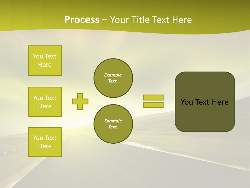 A Road With A Green And Yellow Background PowerPoint Template