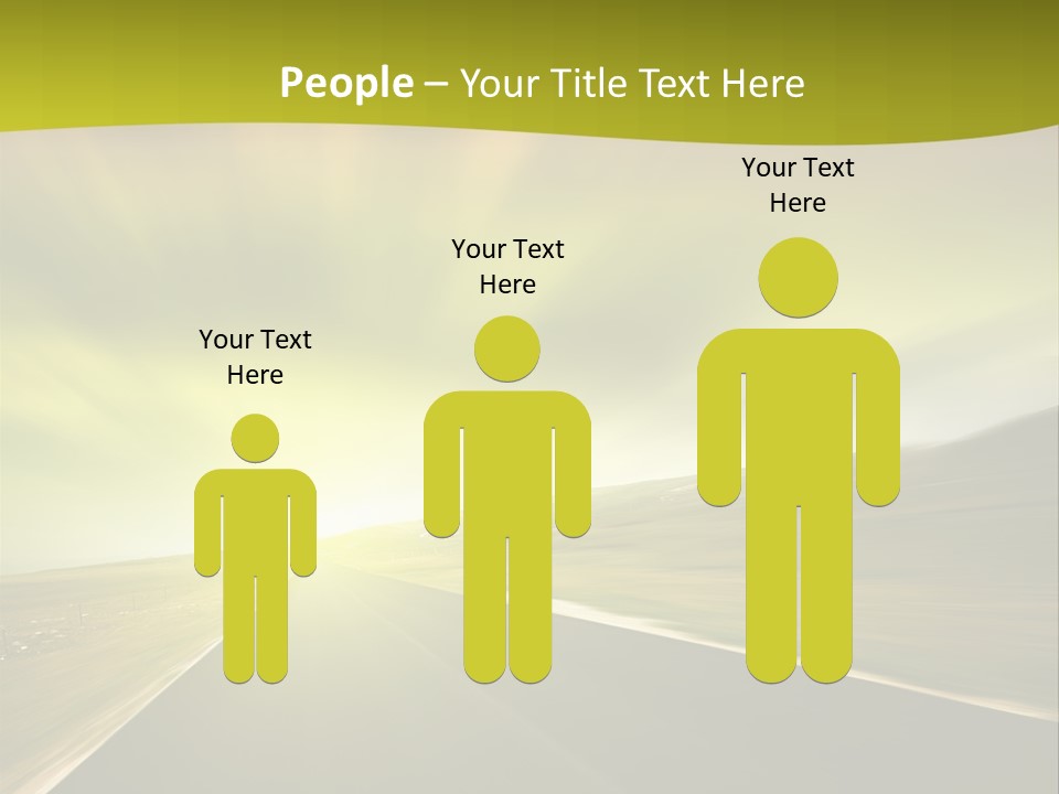 A Road With A Green And Yellow Background PowerPoint Template