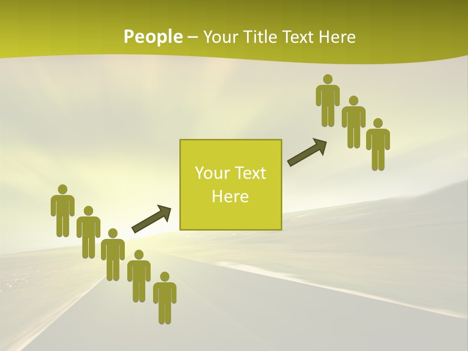 A Road With A Green And Yellow Background PowerPoint Template