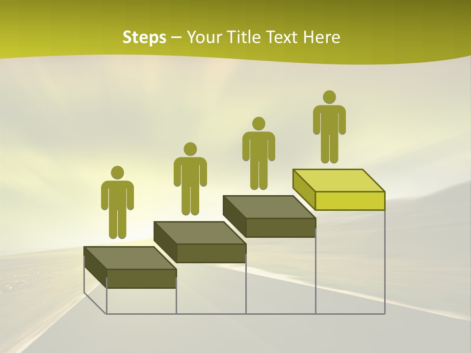 A Road With A Green And Yellow Background PowerPoint Template