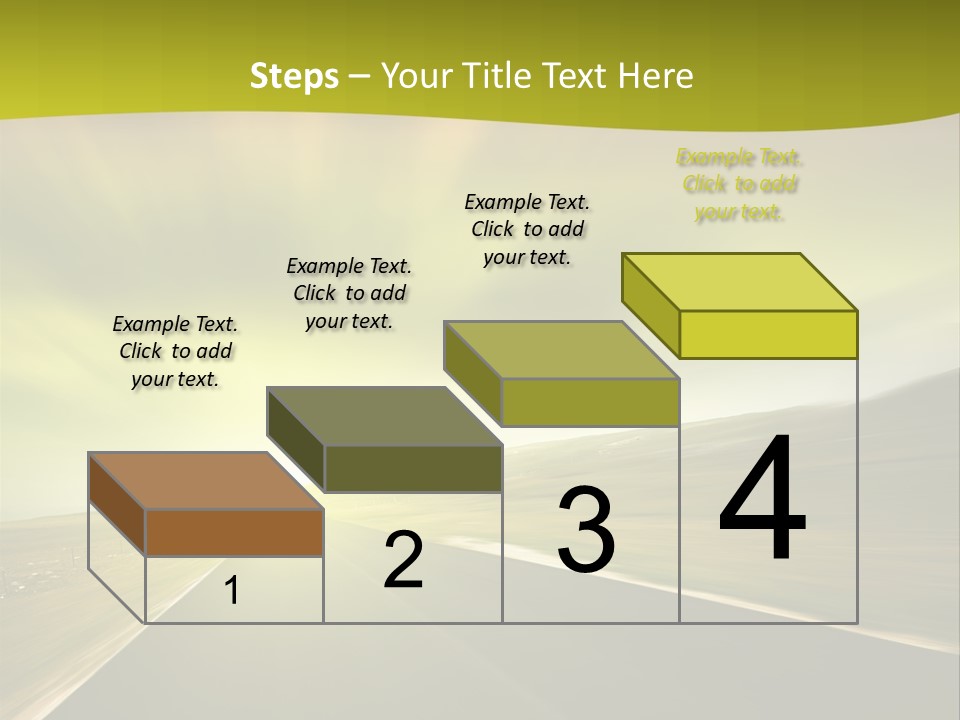 A Road With A Green And Yellow Background PowerPoint Template