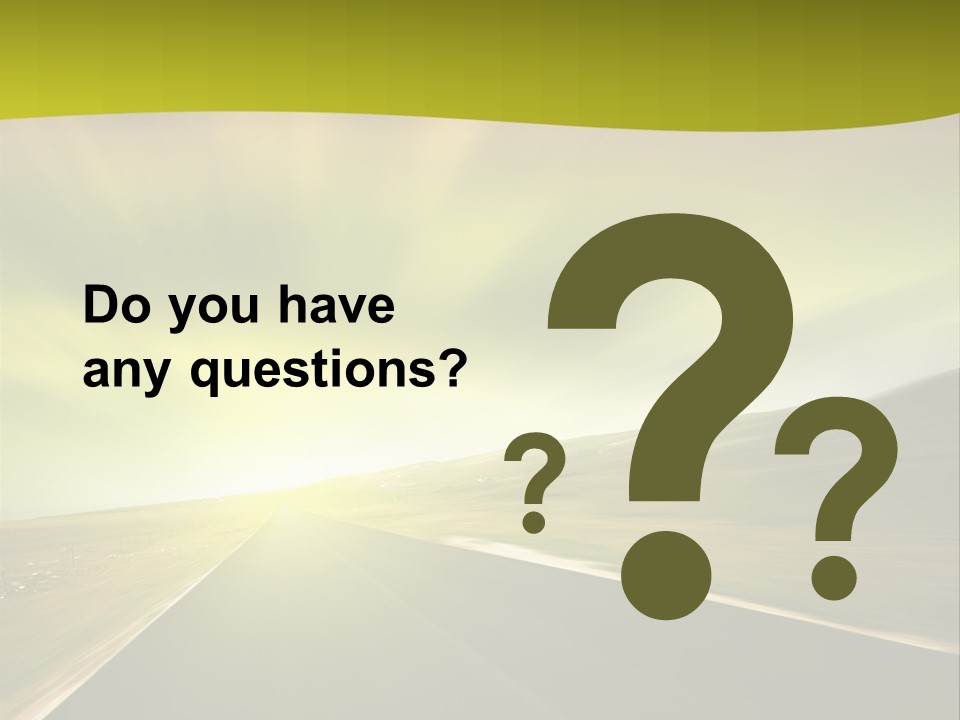 A Road With A Green And Yellow Background PowerPoint Template