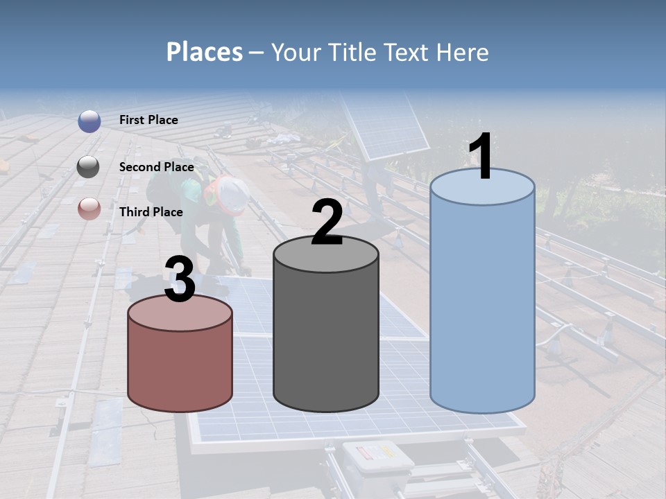 A Man Working On A Roof With Solar Panels PowerPoint Template