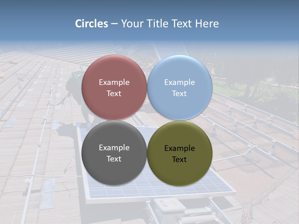 A Man Working On A Roof With Solar Panels PowerPoint Template