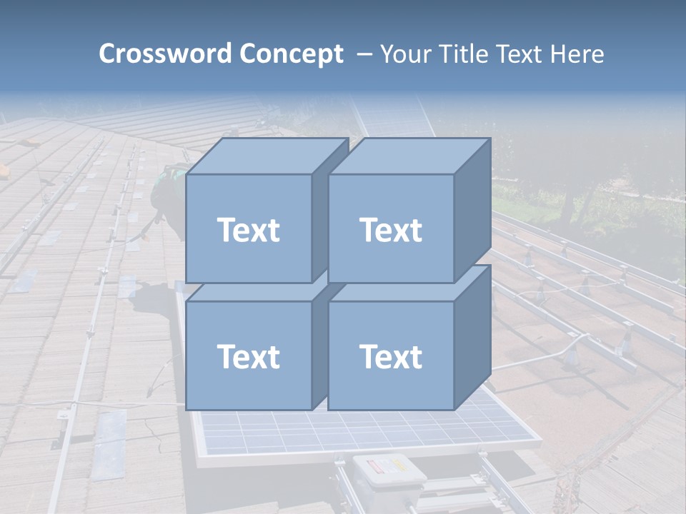 A Man Working On A Roof With Solar Panels PowerPoint Template