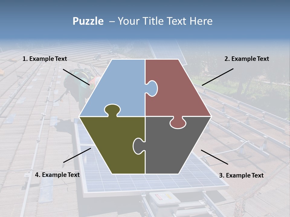 A Man Working On A Roof With Solar Panels PowerPoint Template