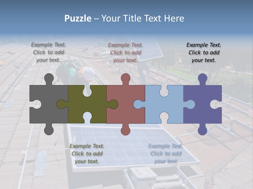 A Man Working On A Roof With Solar Panels PowerPoint Template