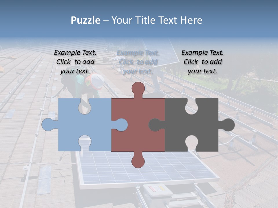 A Man Working On A Roof With Solar Panels PowerPoint Template