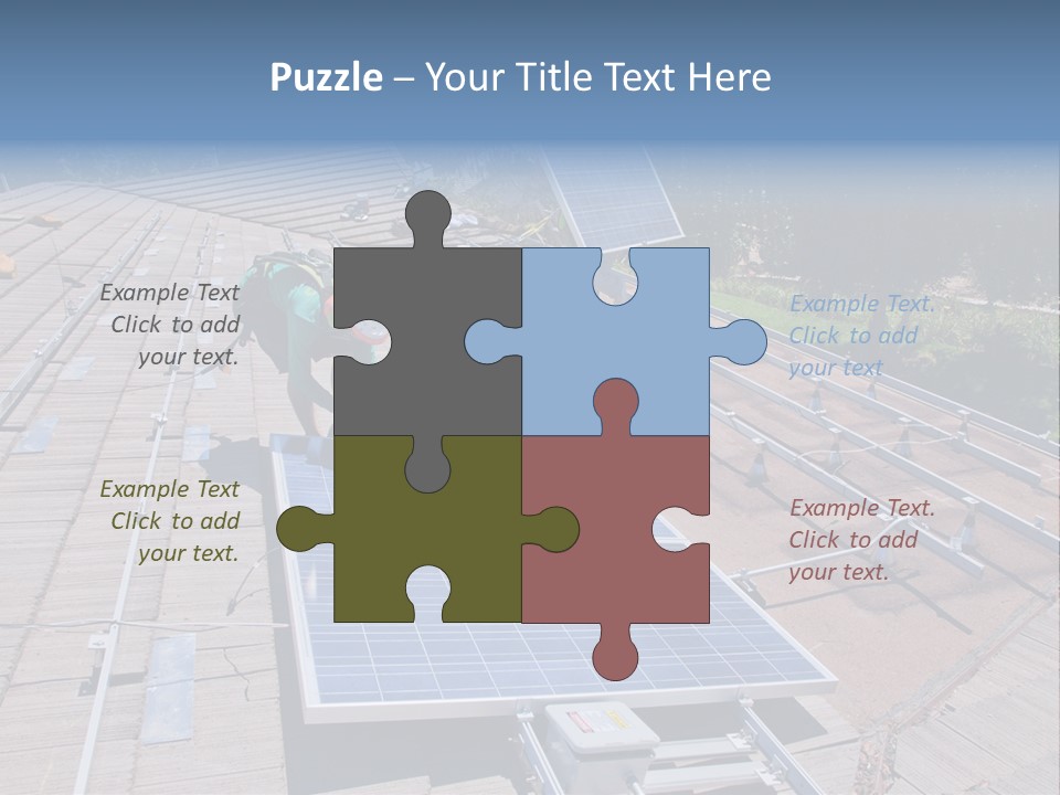 A Man Working On A Roof With Solar Panels PowerPoint Template