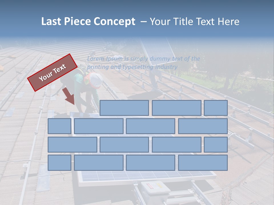 A Man Working On A Roof With Solar Panels PowerPoint Template