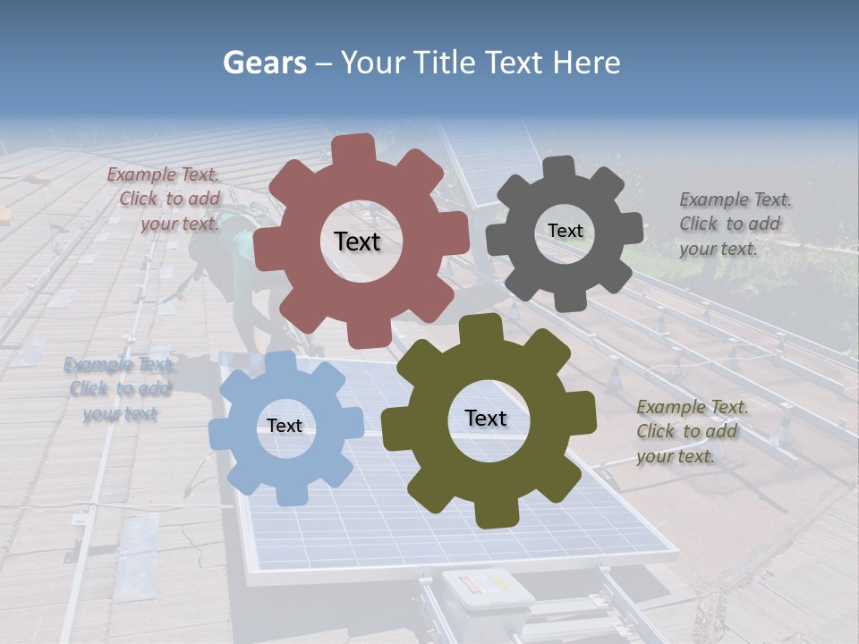 A Man Working On A Roof With Solar Panels PowerPoint Template