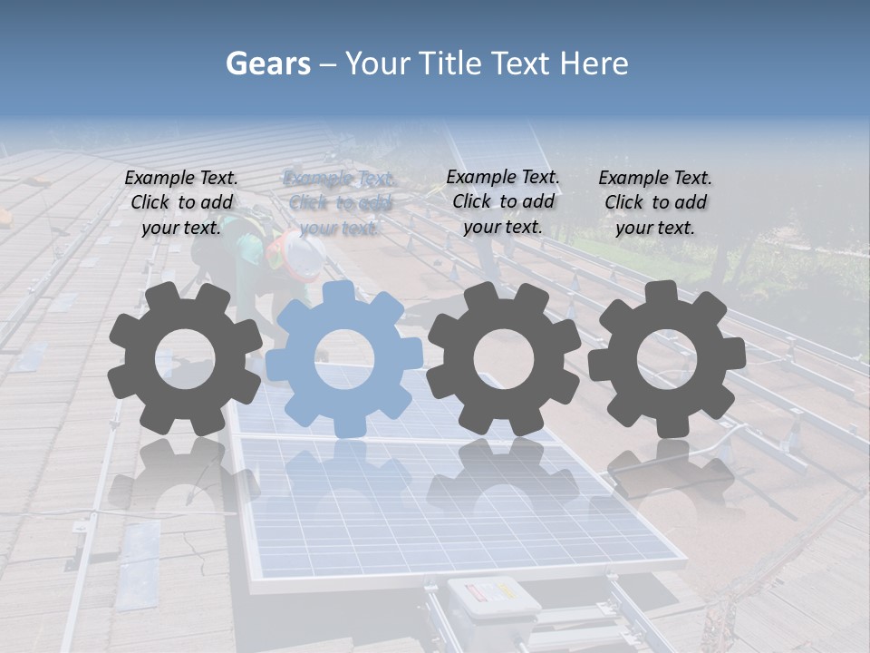 A Man Working On A Roof With Solar Panels PowerPoint Template