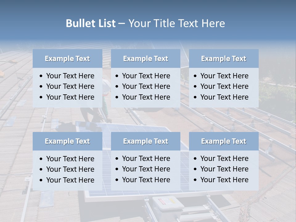 A Man Working On A Roof With Solar Panels PowerPoint Template