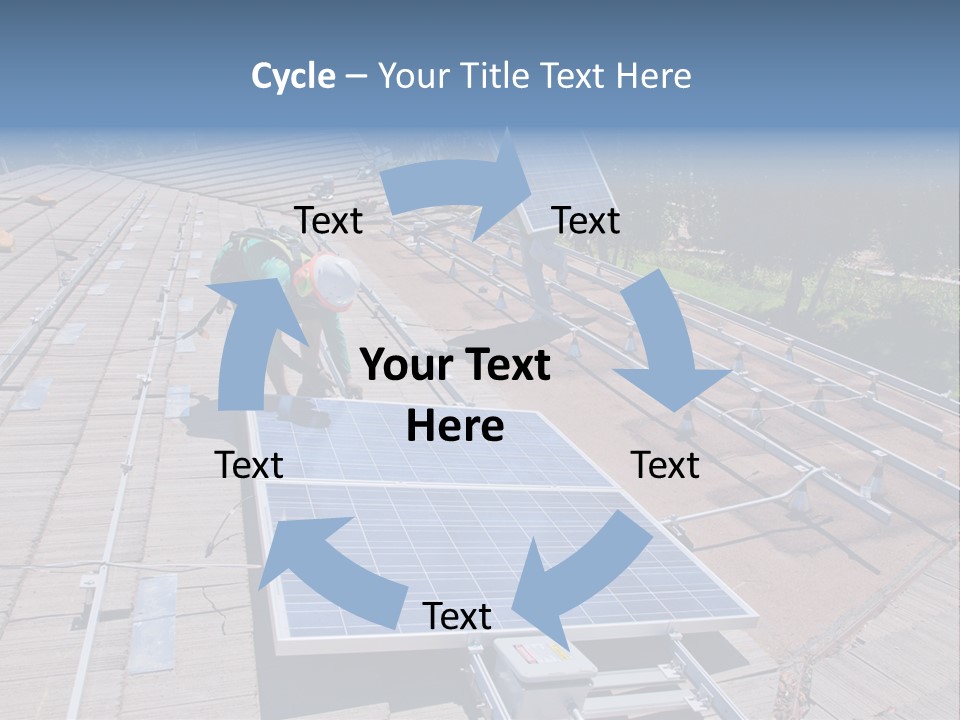 A Man Working On A Roof With Solar Panels PowerPoint Template
