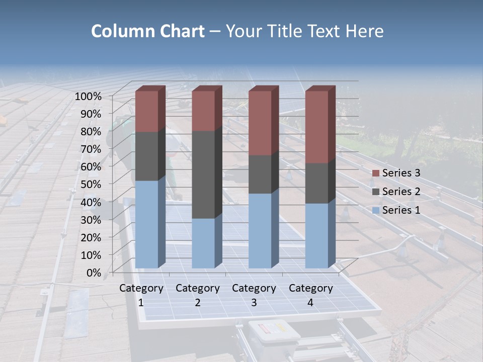 A Man Working On A Roof With Solar Panels PowerPoint Template