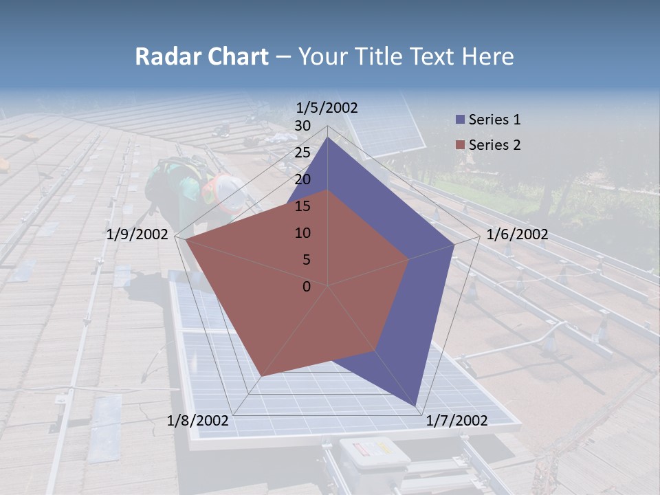 A Man Working On A Roof With Solar Panels PowerPoint Template