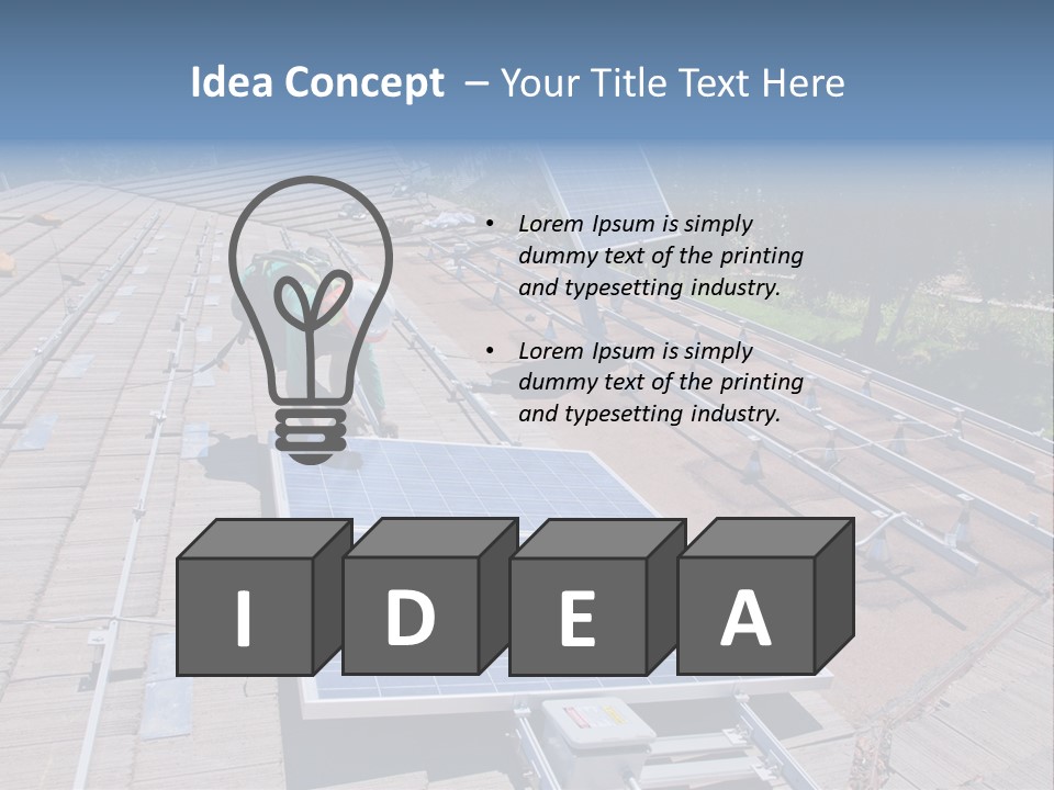 A Man Working On A Roof With Solar Panels PowerPoint Template