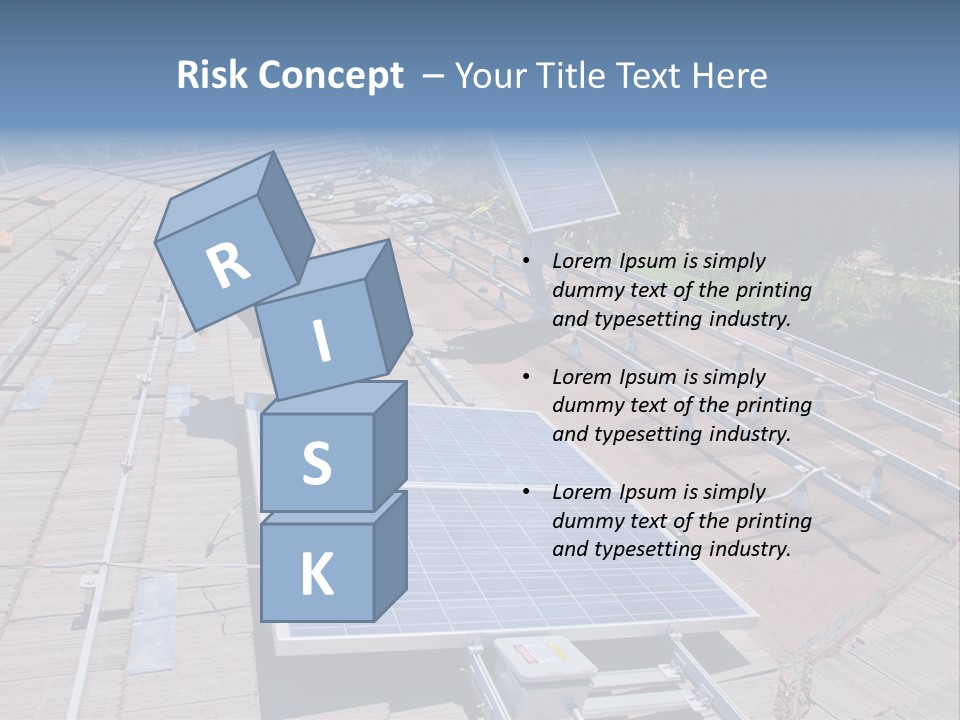 A Man Working On A Roof With Solar Panels PowerPoint Template