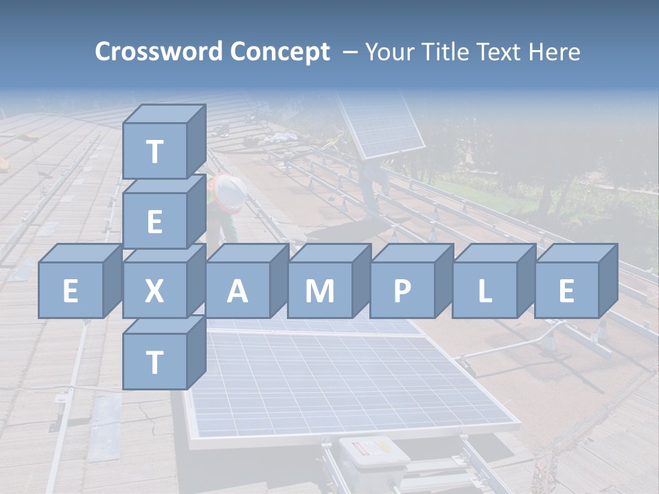 A Man Working On A Roof With Solar Panels PowerPoint Template