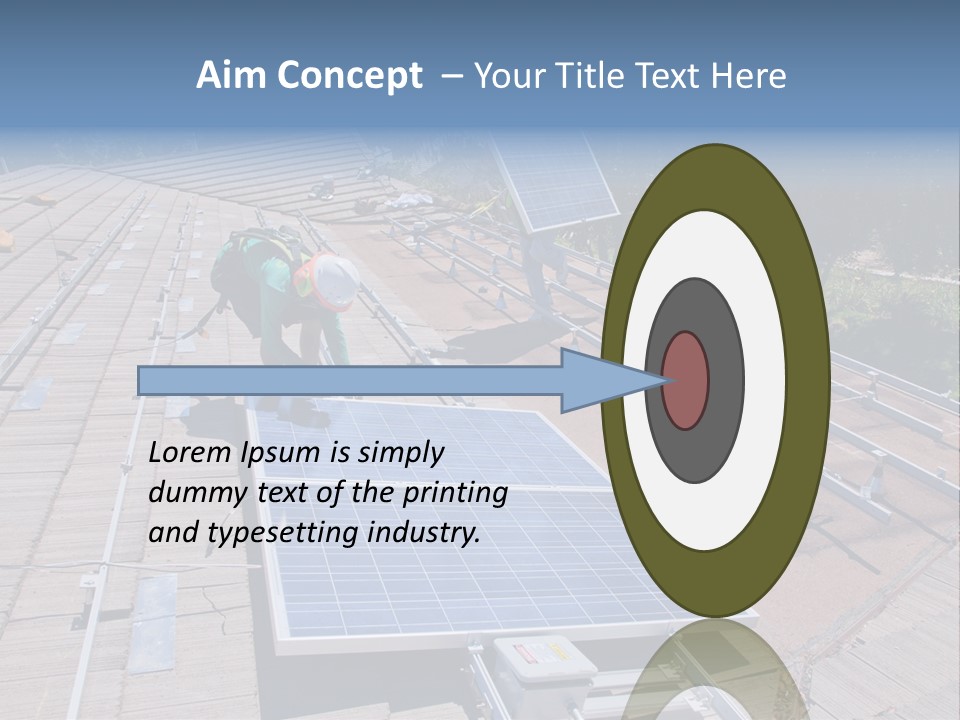 A Man Working On A Roof With Solar Panels PowerPoint Template