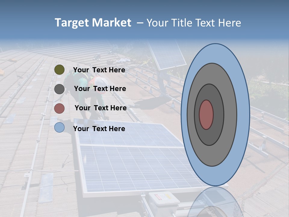 A Man Working On A Roof With Solar Panels PowerPoint Template