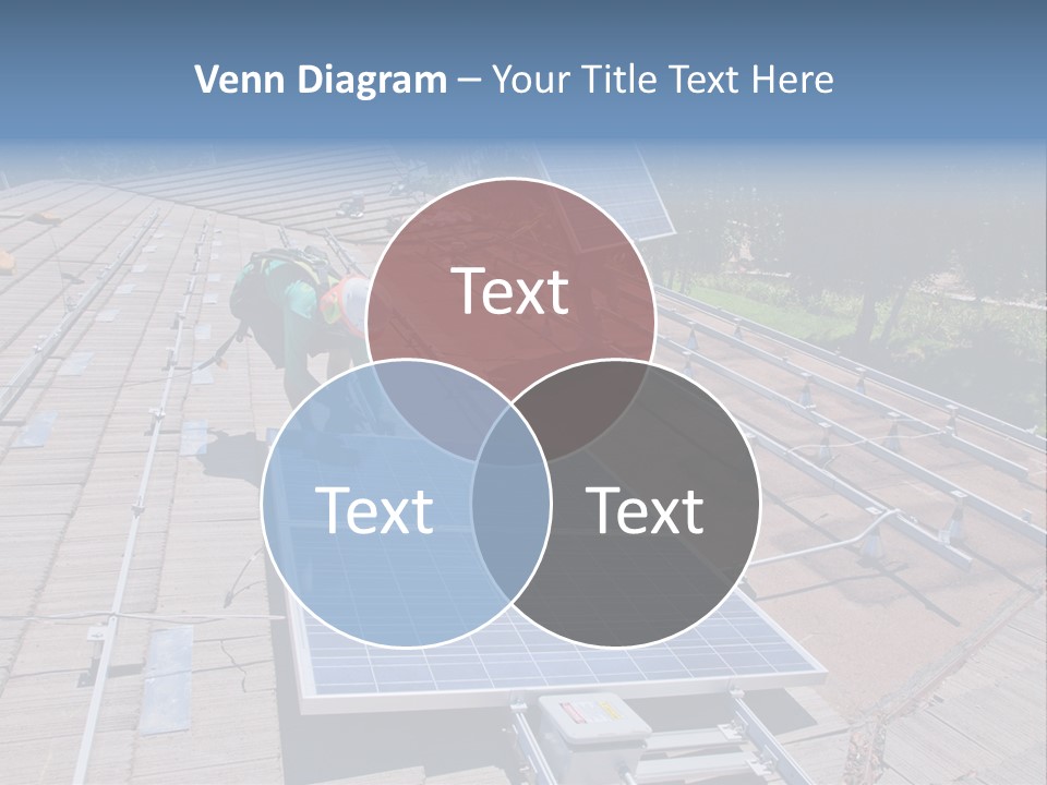 A Man Working On A Roof With Solar Panels PowerPoint Template