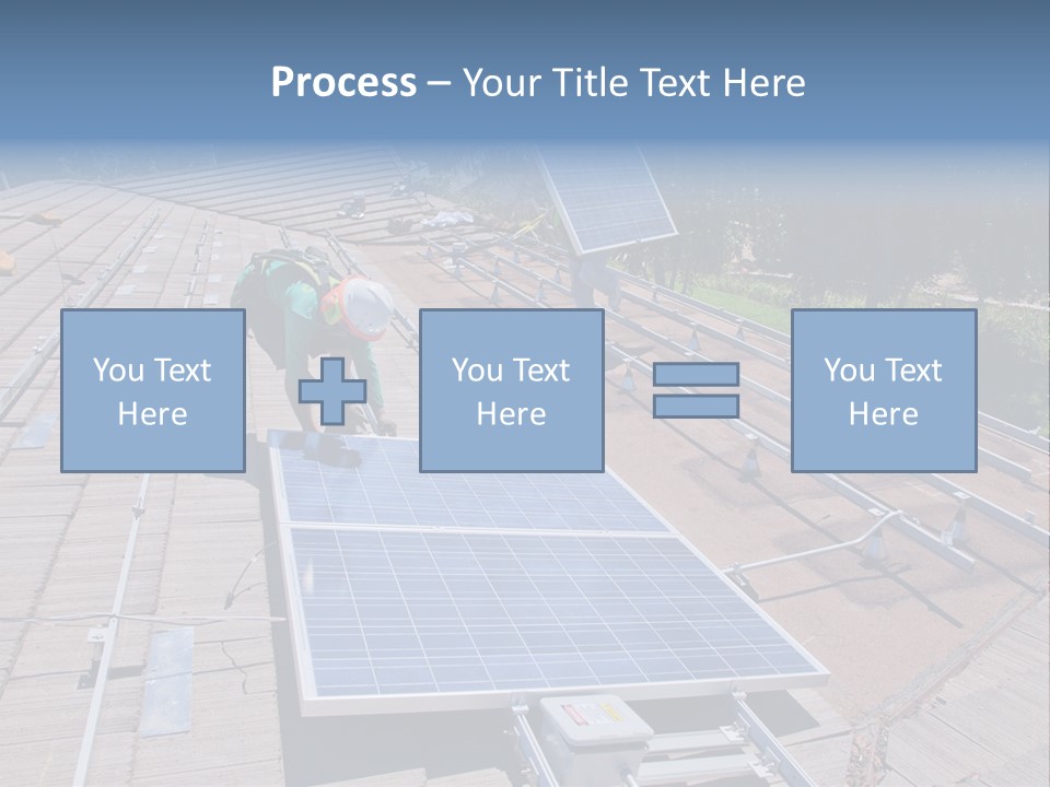 A Man Working On A Roof With Solar Panels PowerPoint Template