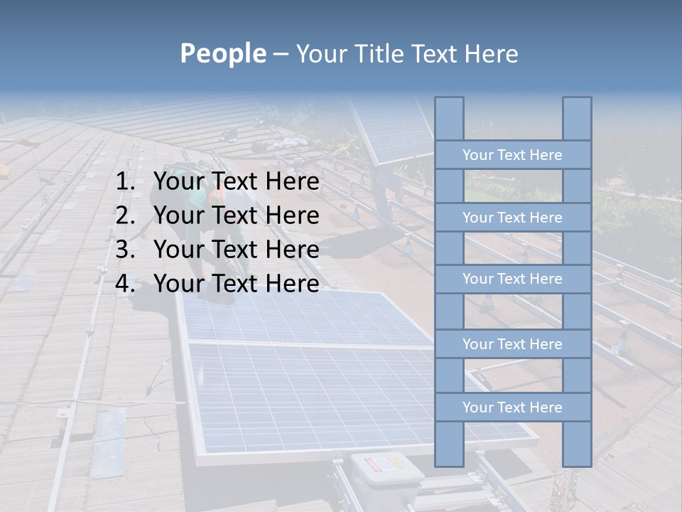 A Man Working On A Roof With Solar Panels PowerPoint Template