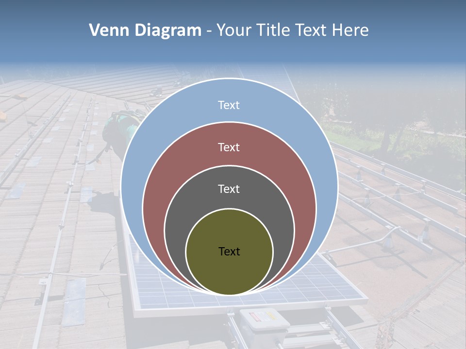 A Man Working On A Roof With Solar Panels PowerPoint Template