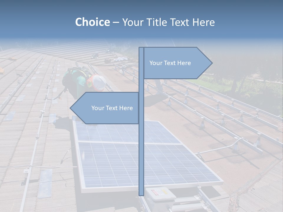A Man Working On A Roof With Solar Panels PowerPoint Template