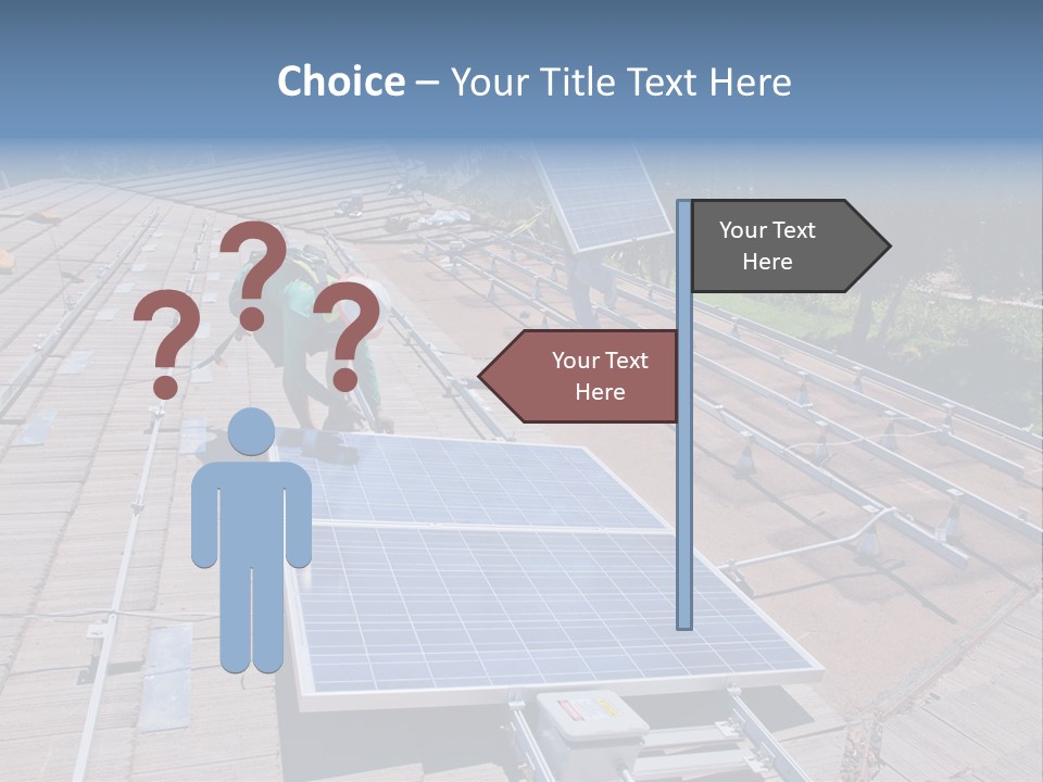 A Man Working On A Roof With Solar Panels PowerPoint Template