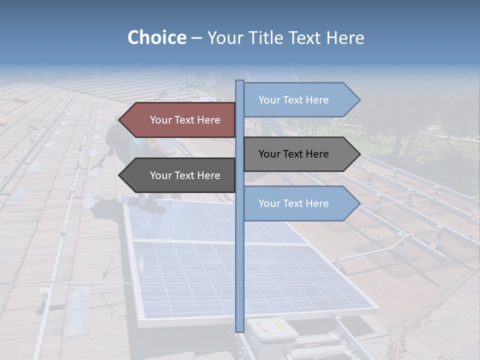 A Man Working On A Roof With Solar Panels PowerPoint Template