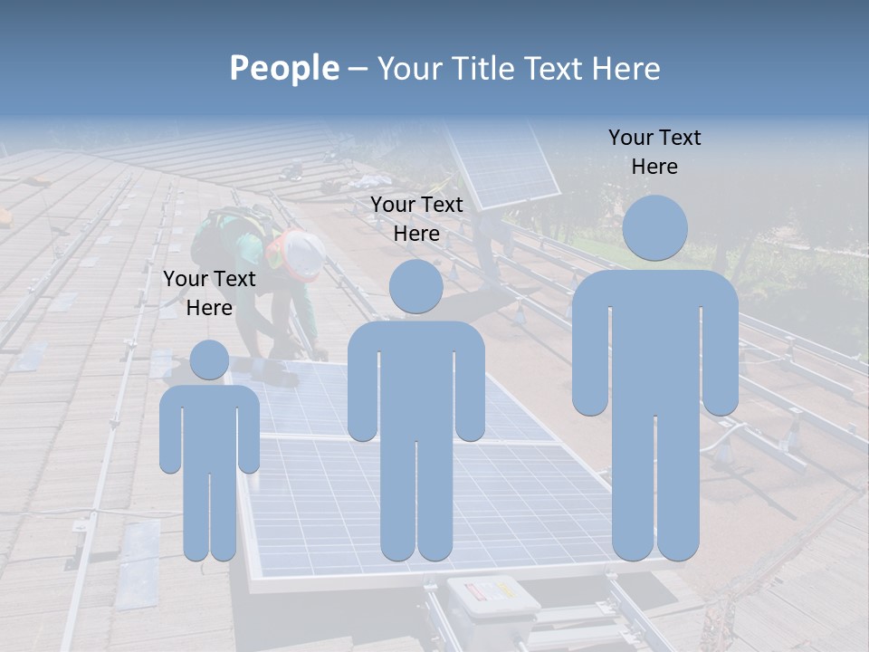 A Man Working On A Roof With Solar Panels PowerPoint Template