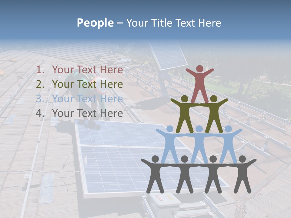 A Man Working On A Roof With Solar Panels PowerPoint Template