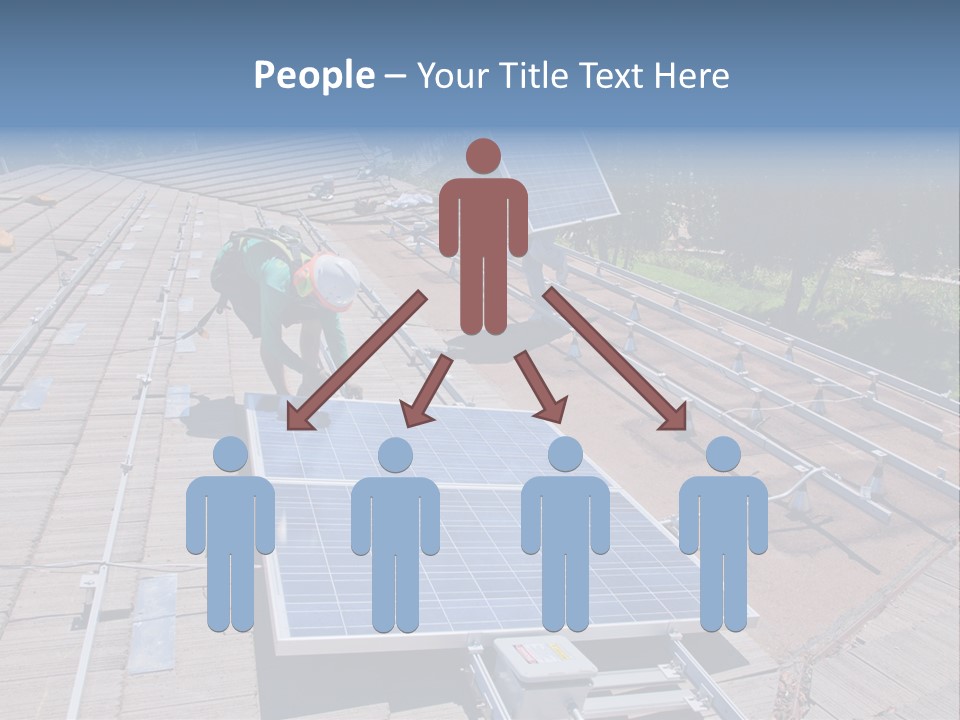 A Man Working On A Roof With Solar Panels PowerPoint Template
