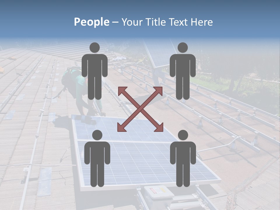 A Man Working On A Roof With Solar Panels PowerPoint Template