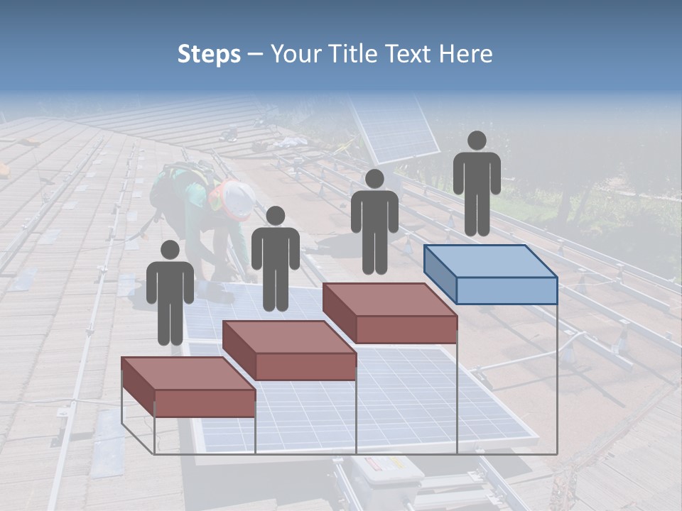 A Man Working On A Roof With Solar Panels PowerPoint Template